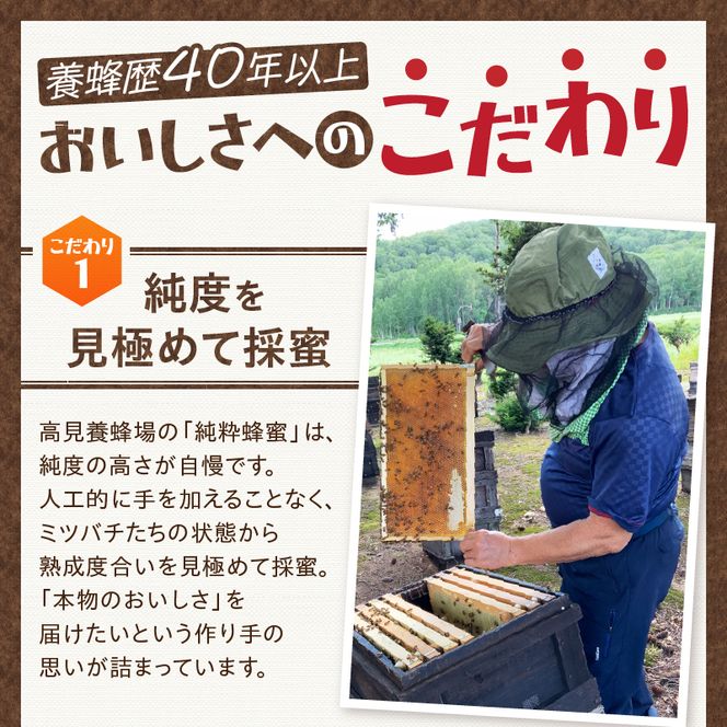高見養蜂場 の 天然はちみつ (菩提樹、シナの木600g×2本)｜北海道 滝川市 産 はちみつ ハチミツ 天然 菩提樹 シナの木 蜂蜜 天然蜂蜜