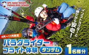 ns046-001 【4月～11月限定】パラグライダータンデム (2人乗り)フライト体験(1名様分)