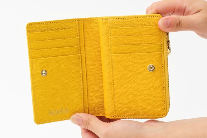 SOMES LF折財布 （イエロー）PT-73 [ソメスサドル 北海道 砂川市 12260816-c] ソメス 財布 レディース 二つ折り 二つ折 2つ折り L字ファスナー l字ファスナー L字 本革 革 革製品 レザー ウォレット サイフ さいふ somes saddle