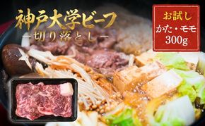 神戸牛 神戸大学ビーフ 切り落とし お試し 300g かた モモ 神戸ビーフ 牛肉 お肉 肉 赤身 アウトドア キャンプ BBQ ブランド牛 但馬牛