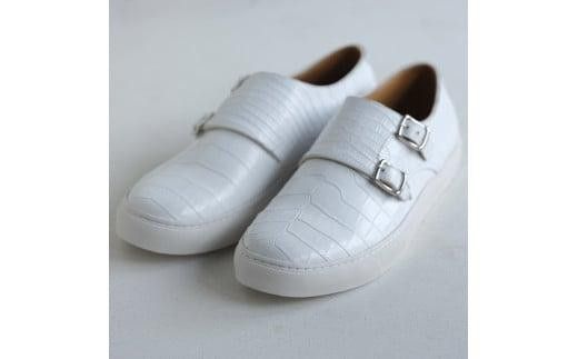 クロコダイルスニーカーダブルモンクストラップ【クロコダイル革靴レザーフルオーダーメイド竜田靴大阪府門真市】 272230_BE013