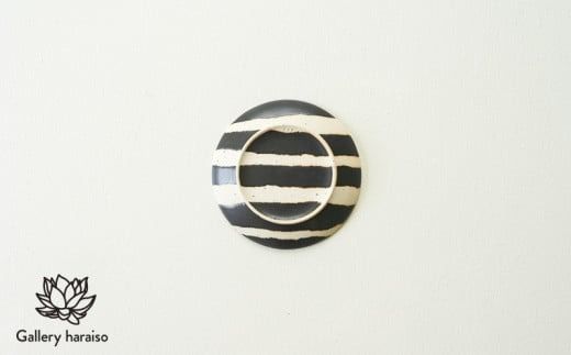 【沖縄のかわいい器】陶factory509 モノクロ皿小　ペア／ゼブラ