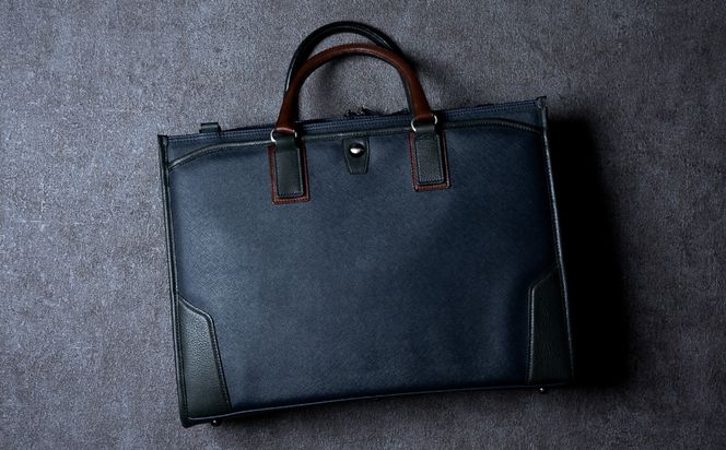 【スピード発送】豊岡鞄 craftsmanship サフィアーノ 3方開きビジネス ネイビー 888315 / 木和田正昭商店 ブリーフケース ビジネスバッグ メンズ A4ファイル対応 ノートPC収納 通勤 カバン バッグ 自立 手持ち ショルダーベルト付属 2way