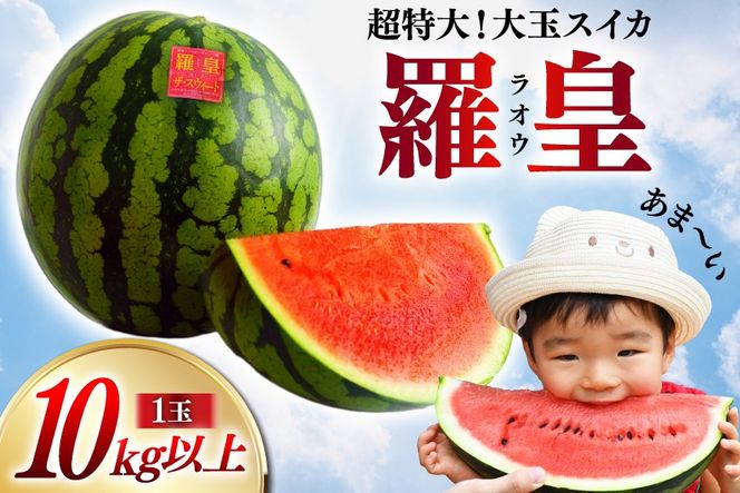 BG060【令和9年度出荷分】超特大！大玉スイカ～羅皇（ラオウ）～（10kg以上）[先行予約 数量限定 すいか スイカ 西瓜 フルーツ 果物 大玉 長崎 長崎県 島原市]