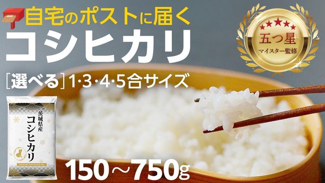 ＼ 最短翌日発送 ／【 お試しサイズ 】 コシヒカリ 150g 450g 600g 750g 令和7年産 茨城県産 お試し ♪ 3合 4合 5合 五つ星お米マイスター監修 ポスト投函 精米 茨城 お米 おこめ ごはん 白米 米 茨城産 こしひかり