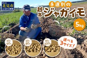 【予約：2026年2月上旬から順次発送】【選べる3サイズ】宇野さんの手拾い、手選別の越冬ジャガイモ 5kg ( 芋 野菜 選べる )【167-0003-2026】