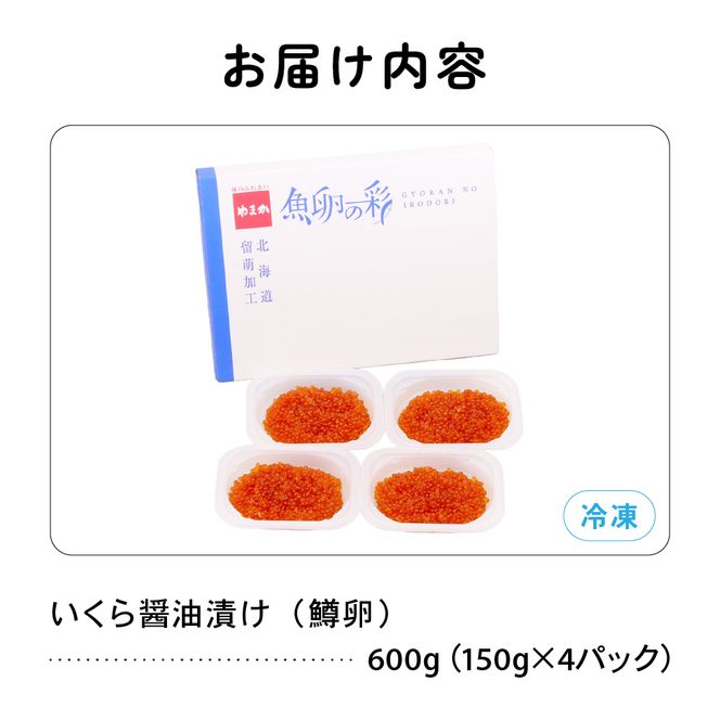 〈12月配送〉いくら 醤油漬（鱒卵）150g×4P入（600g） R001-022-12