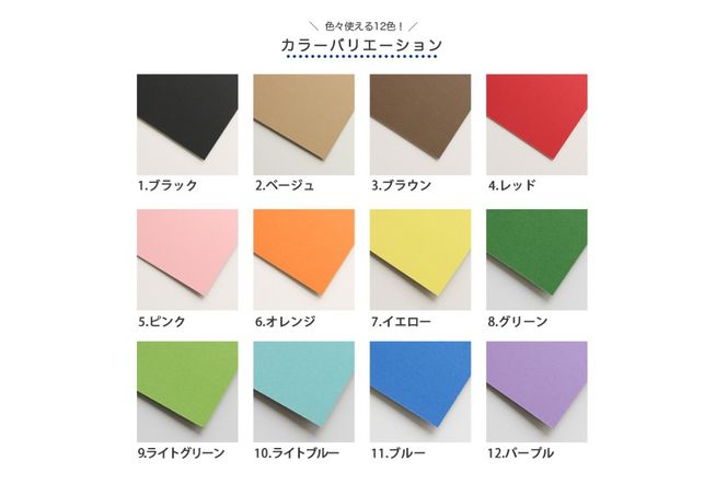 カラーダンボール【カラ × フル】12色セット 750サイズ【0063-001】