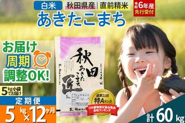 【白米】＜令和6年産 予約＞ 《定期便12ヶ月》秋田県産 あきたこまち 5kg (5kg×1袋)×12回 5キロ お米【お届け周期調整 隔月お届けも可】|02_snk-010312s