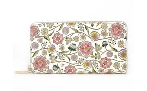 【文庫屋大関】 大容量　ぐるっとファスナーの長財布　ダリア＜ベリーピンク＞【皮革工芸品】 ファッション小物 民芸品 