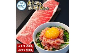 本マグロ 大トロ200g ネギトロ800g(200g×4) ねぎとろ マグロ まぐろ 大とろ 赤身 本鮪 本まぐろ 天然 刺身 刺し身 魚 海鮮 魚介 海鮮丼 ネギトロ丼 お寿司【株式会社大熊】 [BQAA042]