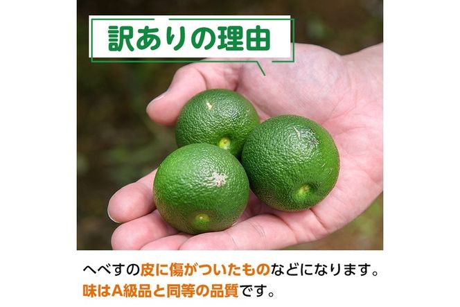 ＜先行予約受付中！2026年6～7月の間に発送予定＞期間限定！訳あり！門川町産へべす(2kg)柑橘 果汁 国産 特産品 宮崎県 門川町【AM-2】【川崎農園】