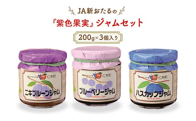 JA新おたるの『紫色果実』のジャムセット(200g×3個入り) ブルーベリー プルーン ハスカップ 果物 フルーツ[JA新おたる] 