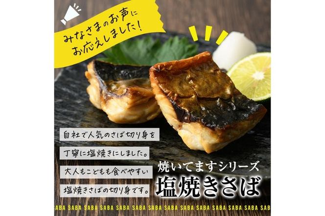＜ 訳あり ＞ 塩焼きサバ 切り身(計22切・2切入り×11袋) おかず おつまみ 小分け 個包装 鯖 切り身 切身 骨取り 骨抜き 温めるだけ 簡単調理 自然解凍 国産 冷凍 お弁当 惣菜 お惣菜 焼き魚 塩鯖 塩サバ 焼いてますシリーズ 【DL24】【鶴見食賓館】