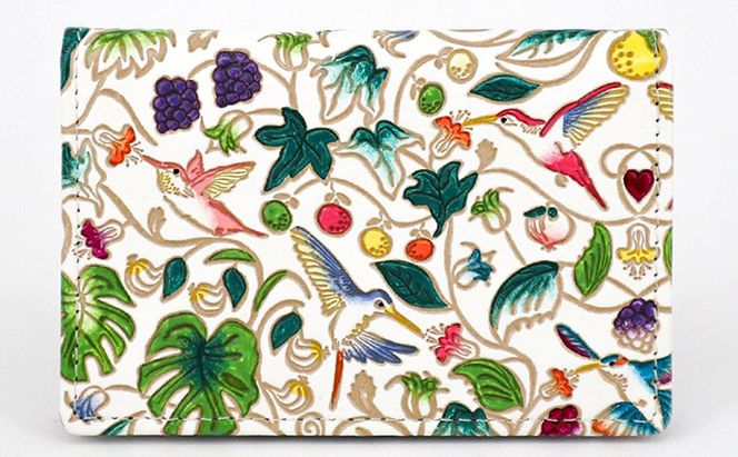 パスケース ハチドリの憂鬱 文庫屋大関 名刺入れ カードホルダー 名刺ケース 名刺ホルダー カード入れ 定期入れ 定期ケース 小物 革小物 革製品 革 民芸品 鳥グッズ 日本製 東京 東京都 墨田区　お届け：発送可能時期より順次配送