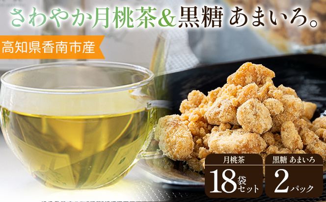 さわやか月桃茶 18袋 と 純黒糖 2パック セット - お茶 飲み物 ティーバッグ 茶葉 砂糖 サトウキビ お茶請け 調味料 GreenBase 高知県 香南市 gr-0140