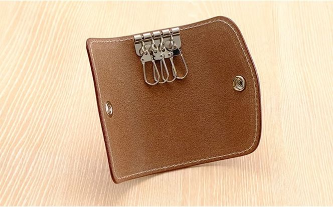 牛革 シンプルキーケース (4連金具) ナチュラル | 本革 レザー 革製品 鍵ケース 男女兼用 メンズ レディース 革小物 日本製 北海道 滝川市