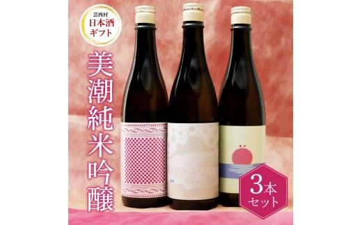 【CF-R7hbk】美潮 純米吟醸3本セット 高知県 芸西村 返礼品 日本酒 お酒 仙頭酒造 ふるさと納税限定 720ml 飲み比べセット のみくらべ 雄町 きたしずく お祝い 贈答品 箱入り ギフト