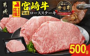 畜産農家応援! 宮崎牛ロースステーキ2枚 計500g_MJ-N201