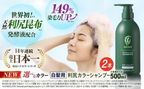 【2本入】［白髪用］ 利尻カラーシャンプー 大容量サイズ 糸島市 / 株式会社ピュール ヘアケア シャンプー [AZA066] シャンプー 白髪染め カラーシャンプー 無添加 ノンシリコン 大容量
