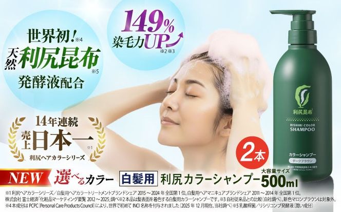 【2本入】［白髪用］ 利尻カラーシャンプー 大容量サイズ 糸島市 / 株式会社ピュール ヘアケア シャンプー [AZA066] シャンプー 白髪染め カラーシャンプー 無添加 ノンシリコン 大容量