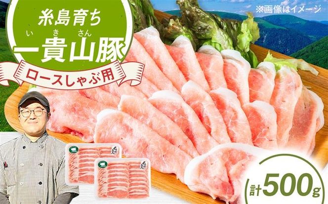 一貴山豚 ロースしゃぶ用 計500g(250g×2p) 糸島市 / いきさん牧場 豚肉 冷凍[AGB044] 豚肉 豚 ブランド豚 一貴山豚 ポーク ロース スライス 250g 小分け