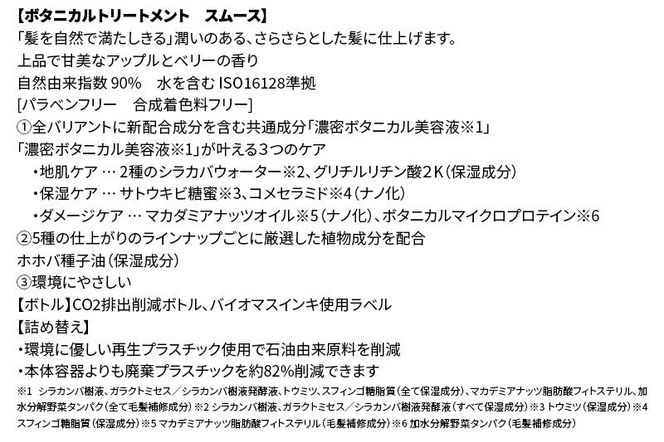 BOTANIST ボタニスト ボタニカル トリートメント 単品【スムース】 2本（本体） [ボタニスト BOTANIST トリートメント おすすめ 人気 サラサラ しっとり ボリューム まとまり ぼたにすと 頭皮ケア ダメージ リンス ストレート うねり ダメージ補修 美容 ボトル]|10_ine-010201st