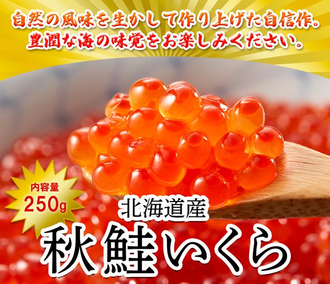北海道産いくら 250g 鮭いくら 秋鮭 いくら 北海道 醤油漬け 国産 冷凍 送料無料