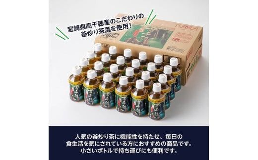 【6ヶ月定期便】サンA 濃い味釜炒り茶(機能性表示食品)PET（280ml×48本） 【 お茶 釜炒り茶 飲料お茶 ペットボトルお茶 長期保存お茶 備蓄お茶 定期便 】[D03006t6]