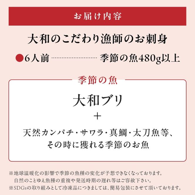 【単月お届け】大和海商　大和のこだわり漁師のお刺身　6人前 N072-YA3338_2
