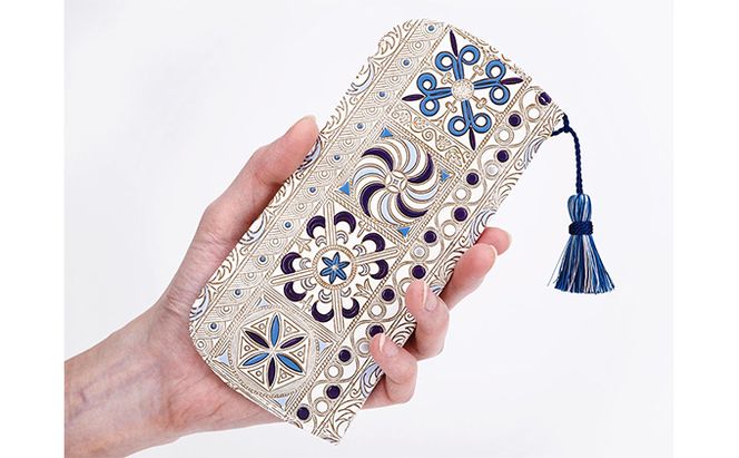 【文庫屋大関】メガネケース　錦紗＜紫＞【皮革工芸品】 ファッション小物 民芸品 