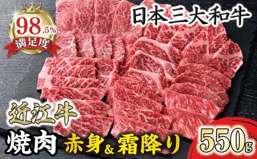 【一週間以内発送】近江牛焼肉用『霜降り×赤身のミックス』【550g】【寛閑観】【FR07W】