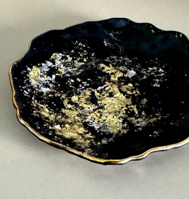 豆皿 口金ロック 古代金箔漆黒 ［NF172］ 303446_CU90080VC05