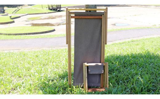 《 受注生産 》 布製 デッキ チェア 1脚 （ ブラウン ） 【 フットレスト付き 】 インテリア アウトドア キャンプ テラス 庭 家具 日用品 椅子 イス リクライニング 折りたたみ コンパクト 収納 [DP012us]