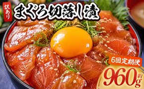 【6回定期便】 まぐろ切落し漬 訳あり 計960g 80g×12袋 まぐろ マグロ 鮪 配送回数 定期便 小分け 海鮮 魚介 冷凍食品 加工品 漬けマグロ 海鮮丼 まぐろ漬け丼 刺身 おかず おつまみ 刺身 株式会社大熊 高知県 香南市 冷凍 Wda-0037