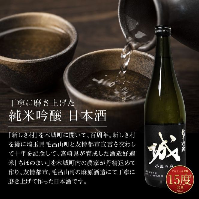  【先行予約】令和8年産 木城町・毛呂山町 新しき村友情都市コラボ日本酒２種３本セット(城１本・Alabanza2本)  K21_0039