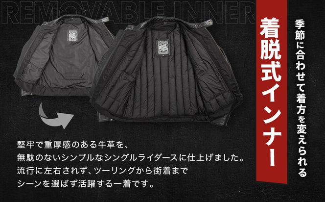 【デグナー】インナーが着脱できるレザージャケット[25WJ-1] グレー Lサイズ｜京都 バイクギア 人気ブランド ジャケット バイク［ 牛革シングルライダース着脱式インナー中綿入りインナープロテクター 防風 保温性 ツーリング ライダー バイカー アウトドア おしゃれ かっこいい 人気 おすすめ 送料無料 ふるさと納税 ］ 261009_A-JR196VC05