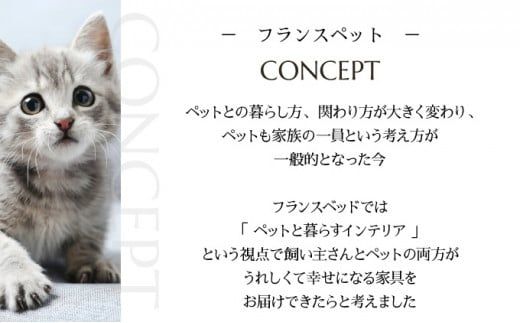 「ふるさと納税限定品」【フランスペット】ネコハウス（木製猫家具）H-295