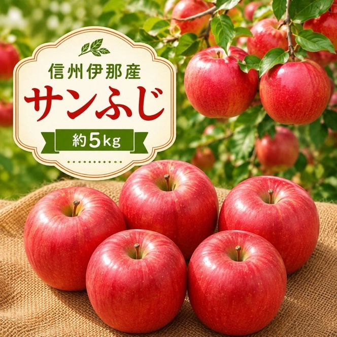 【先行受付】信州伊那産 りんご サンふじ 約5kg 【11月上旬頃から順次発送予定】｜りんご リンゴ 林檎 果物 くだもの サンふじ 伊那市 長野県 信州 【014-64】