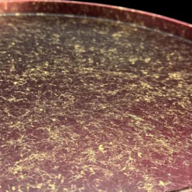 木製 丸トレイ 乱糸（マット仕上げ）赤溜［NF65］ 303446_CU90034VC01