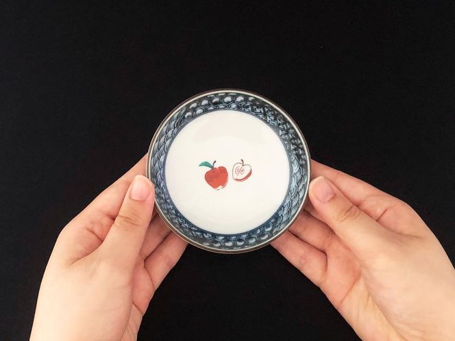 九谷焼　3.2号皿揃　くだもの（5枚セット） a01 食器 キッチン雑貨 キッチンアイテム 雑貨 小物 お皿 丸皿 食卓 テーブルコーディネート 豆皿 