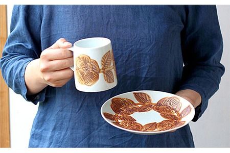 マグ / パン 皿 セット《糸島》【pebble ceramic design studio】[AMC002] マグカップ 器 皿 プレート 作家 石原亮太 クラフト