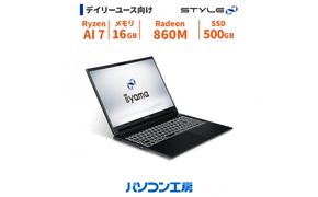 パソコン工房 4年間物損保証 15型ノートPC Ryzen AI 7/SSD/No.401 322032_EE146