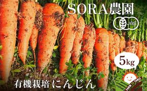 【先行予約11月下旬～順次発送】SORA農園の有機にんじん5kg　有機野菜 有機農園 オーガニックファーム オーガニック野菜 有機栽培 人参 にんじん ニンジン キャロット 冬野菜　SN00006