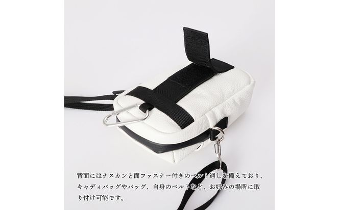 CREEZAN GOLF クリーザンゴルフ マルチケース ホワイト CCGI-017-01 / ゴルフ ミニショルダーバッグ ゴルフバッグ 軽量 収納力 水濡れに強い 高機能合成皮革 ショルダーストラップ付き シンプル デザイン