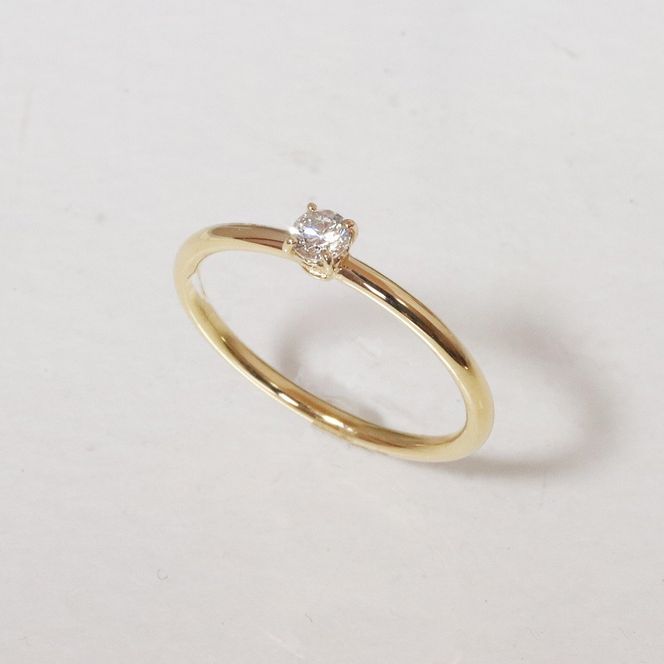 K10 ハート枠 0.10ct ダイヤモンドリング　BQ-212