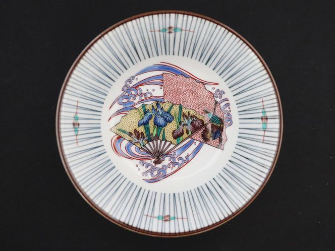 九谷焼　4.5号小鉢揃　扇絵変り （5枚セット）a01 食器 キッチン雑貨 キッチンアイテム 雑貨 小物 お皿 小皿 食卓 テーブルコーディネート 贈り物 普段使い 