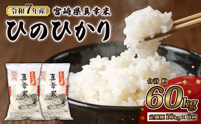 【定期便】限定品 えびの産 ヒノヒカリ 真幸米(まさきまい) 10kg×6ヶ月 60kg 米 定期便 コメ こめ 白米 ひのひかり おにぎり お弁当 冷めても美味しい