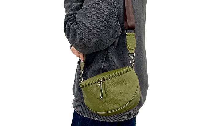 豊岡工房 牛革 軽量ボディバッグ（6020）オリーブ / ボディバッグ 軽量 斜めがけ メンズ レディース かばん カバン バッグ 鞄 国産 日本製 小田清株式会社