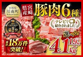豚肉 テレビで紹介されました！※発送時期・グラムが選べる※宮崎県産 豚肉 6種 1.9kg～4.1kg 【ミヤチク 国産 九州産 BBQ 豚 ぶた 肉 ロース バラ とんかつ 焼肉 おうちごはん おうち時間】ⅠⅡ [D00634 C00624 C00652-55]